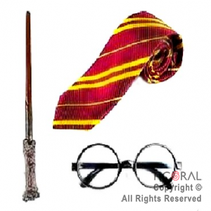 SET HARRY POTTER CORBATA VARITA Y ANTEOJOS x 1